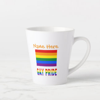 Caneca De Café Latte Orgulho Gay e Bandeira do Arco-íris Personalizado