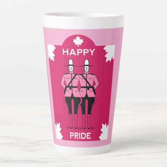 Caneca De Café Latte Orgulho gay mês Canadá (Frente)