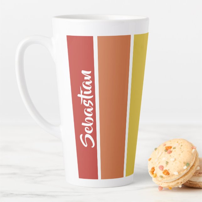 Caneca De Café Latte Orgulho gay Retro Rainbow Personalizado (In Situ)