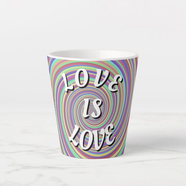 Caneca De Café Latte Orgulho Love Is Love (Frente)