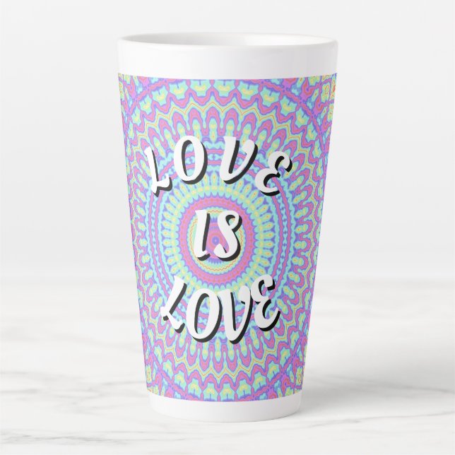 Caneca De Café Latte Orgulho Love Is Love (Frente)
