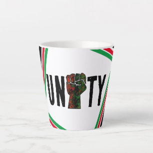 Caneca De Café Latte orgulho negro punho vermelho verde bandeira pan-af