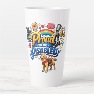 Caneca De Café Latte Orgulhoso por Ser Deficiente – Design Gráfico de E