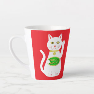 Caneca De Café Latte Oriental Lucky Cat