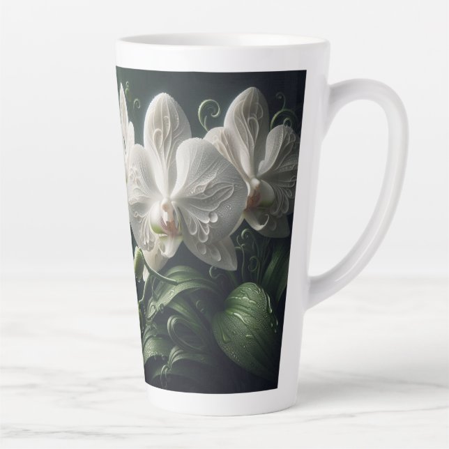 Caneca De Café Latte Orquídea Branca (Direita)