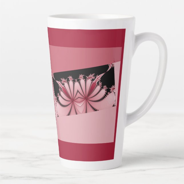 Caneca De Café Latte Orquídea do Jardim Fractal Latte Mug (Direita)