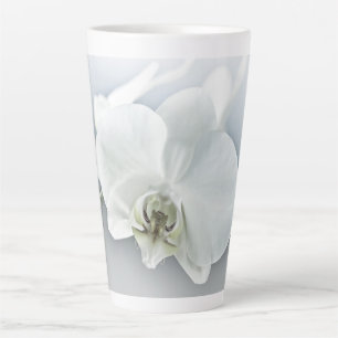 Caneca De Café Latte Orquídea Phalaenopsis Branca