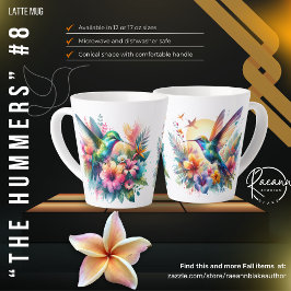 Caneca De Café Latte "Os Beija-flores" #8 Caneca de Latte Beija-flor