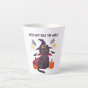 Caneca De Café Latte Os Gatos de Bruxas Governam O Mundo