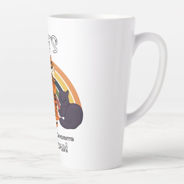 Caneca De Café Latte Os Gatos São As Minhas Pessoas Favoritas! (Direita)