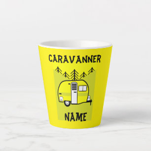 Caneca De Café Latte Os presentes da Caravan Art amam o meu Chaveiro da