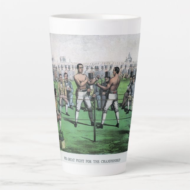 Caneca De Café Latte Ótima Luta pelo Campeonato, Boxe Clássico (Frente)
