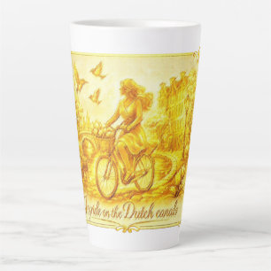 Caneca De Café Latte OuroAmsterdã Abstrato Minimalista Pastéis suaves