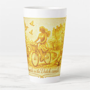Caneca De Café Latte OuroAmsterdã MinimalistaGrãoDeFilmeArtístico