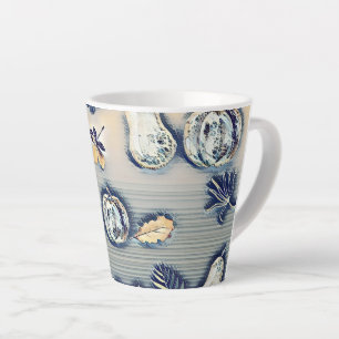 Caneca De Café Latte outono de abóbora azul empoeirado