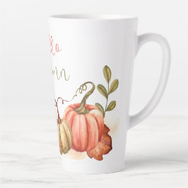 Caneca De Café Latte Outono - Pumpkins Olá outono
