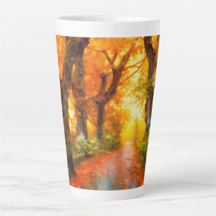 Caneca De Café Latte outono/queda/folhas/natureza
