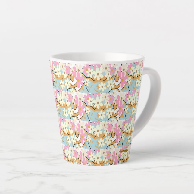 Caneca De Café Latte OVERFLOW Floral Latte Mug - Adiela Akoo (Ângulo direito)