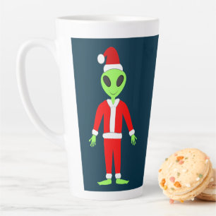 Caneca De Café Latte OVNI Ho Pai alienígena de Natal