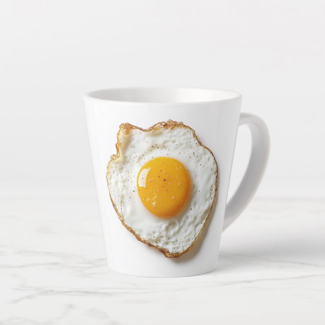Caneca De Café Latte Ovo picado com bordas nítidas e Ouro Yo (Ângulo direito)