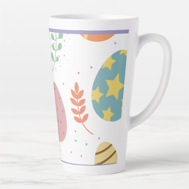 Caneca De Café Latte Ovos de Páscoa de Pastel e Mug de Coelho (Direita)