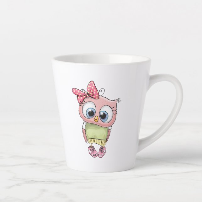 Caneca De Café Latte Owl Latte Mug (Direita)