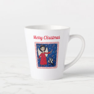 Caneca De Café Latte Pá Negra Natal no Céu Doce Molho