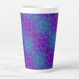Caneca De Café Latte Padrão abstrato de damasco cósmico