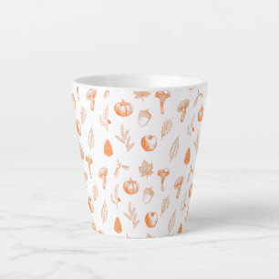 Caneca De Café Latte Padrão Aconchegante de Outono