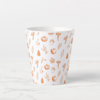 Caneca De Café Latte Padrão Aconchegante de Outono