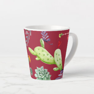 Caneca De Café Latte Padrão Cactus 4