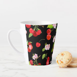 Caneca De Café Latte Padrão Cereja 2