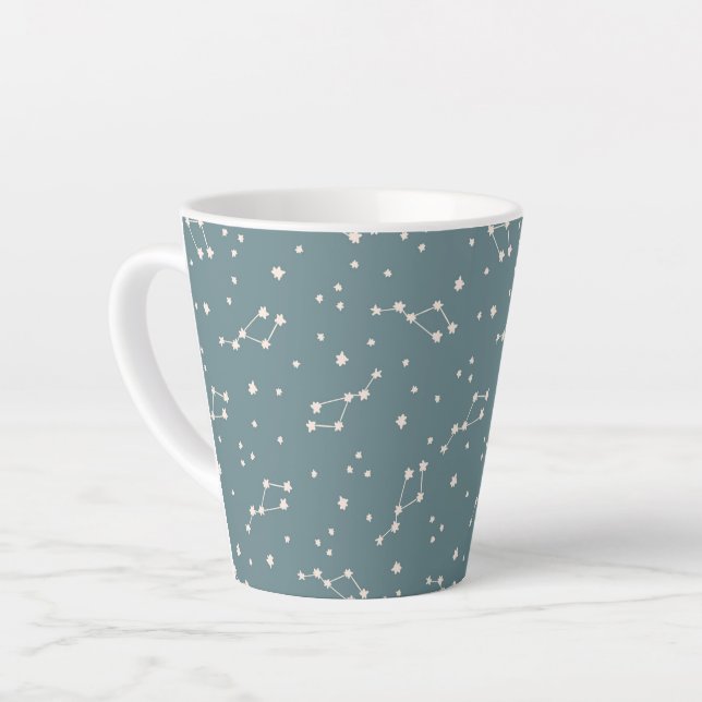Caneca De Café Latte Padrão Céu de Constelação de Corte (Ângulo esquerdo)