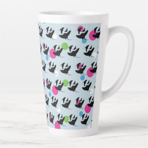 Caneca De Café Latte Padrão Colorido Party Stingray