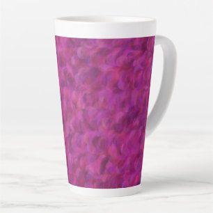 Caneca De Café Latte Padrão contínuo abstrato rosa roxo vermelho