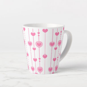 Caneca De Café Latte Padrão Corações 26