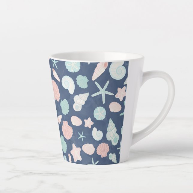 Caneca De Café Latte padrão das conchas (Direita)
