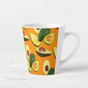 Caneca De Café Latte Padrão de Abacate Pintado