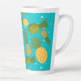 Caneca De Café Latte padrão de abacaxis