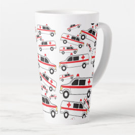 Caneca De Café Latte Padrão de Ambulância