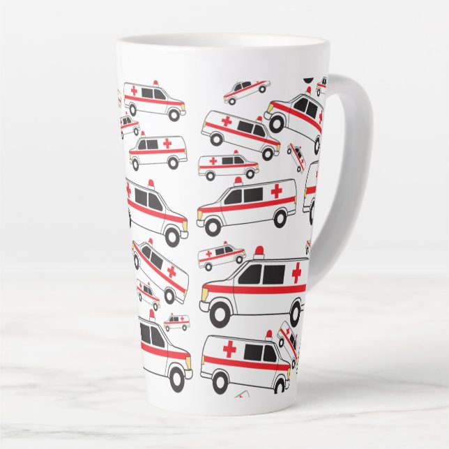 Caneca De Café Latte Padrão de Ambulância (Ângulo direito)