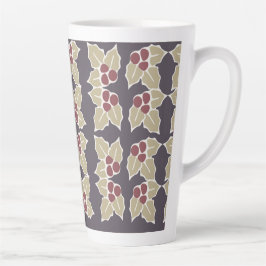 Caneca De Café Latte Padrão de Azevinho