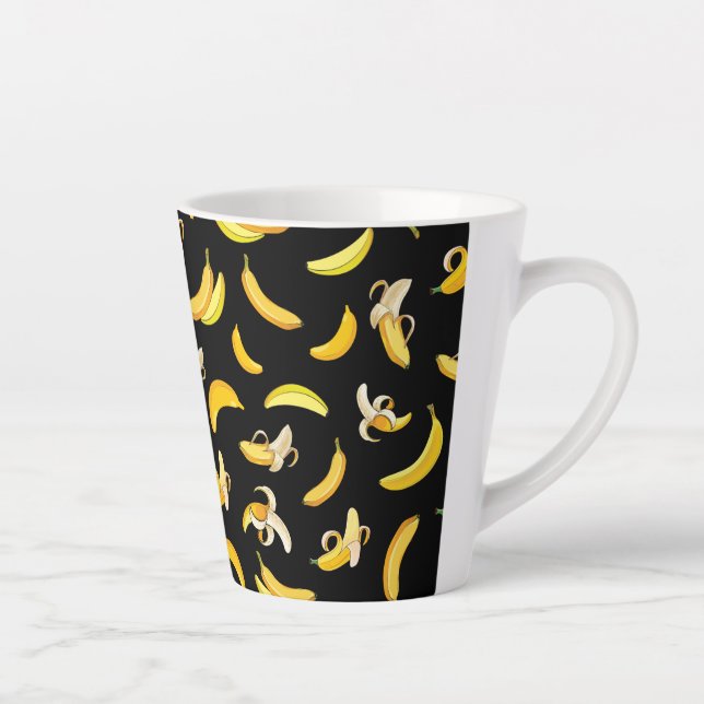 Caneca De Café Latte Padrão de Banana 5 (Direita)