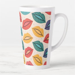 Caneca De Café Latte Padrão de Beijo