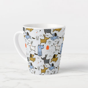 Caneca De Café Latte Padrão de Cachorro de Portão Bonito
