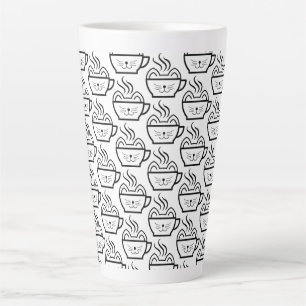Caneca De Café Latte Padrão de Café Cat