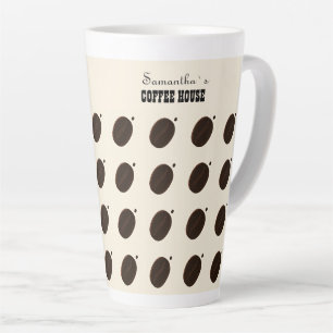 Caneca De Café Latte Padrão de Café em Grão Marrom Espresso para Marca