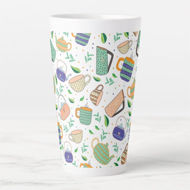 Caneca De Café Latte padrão de chá (Frente)