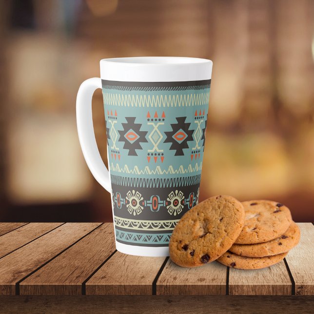 Caneca De Café Latte Padrão de Cobertura Nativo (Criador carregado)