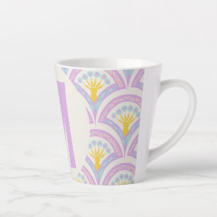 Caneca De Café Latte padrão de concha em cores pastel